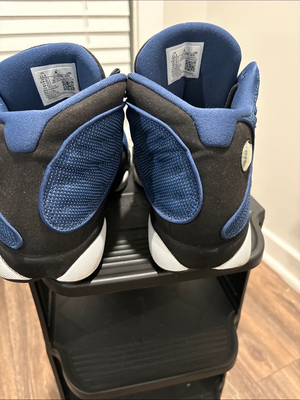 Jordan Black & Royal Blue High-Top Basketball Sneakers - Picture 4 of 10